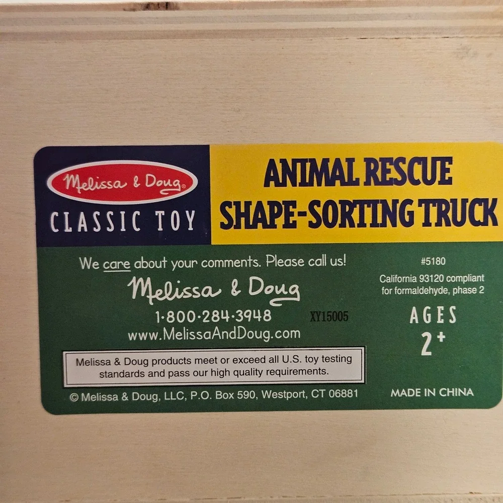 Melissa & Doug Animal Rescue Truck Shape Sorter Safari 5180 Learning Educational